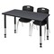 Regency Regency Kee 48 x 24 in. Adjustable Classroom Table- Grey & 2 Andy 18 in. Stack Chairs- Black MT4824GYAPBK40BK - alternate 1